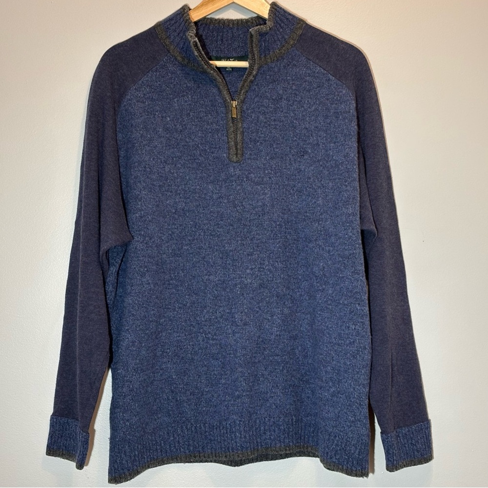 Wolsey Blue LambsWool 1/4 Zip Pull Over Sweater Size XL